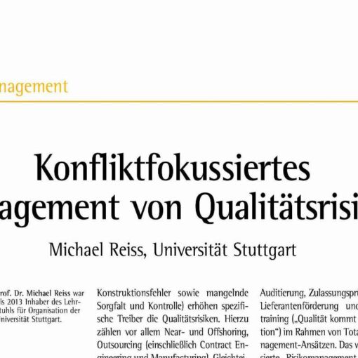Conflict-Focused Management of Quality Risks